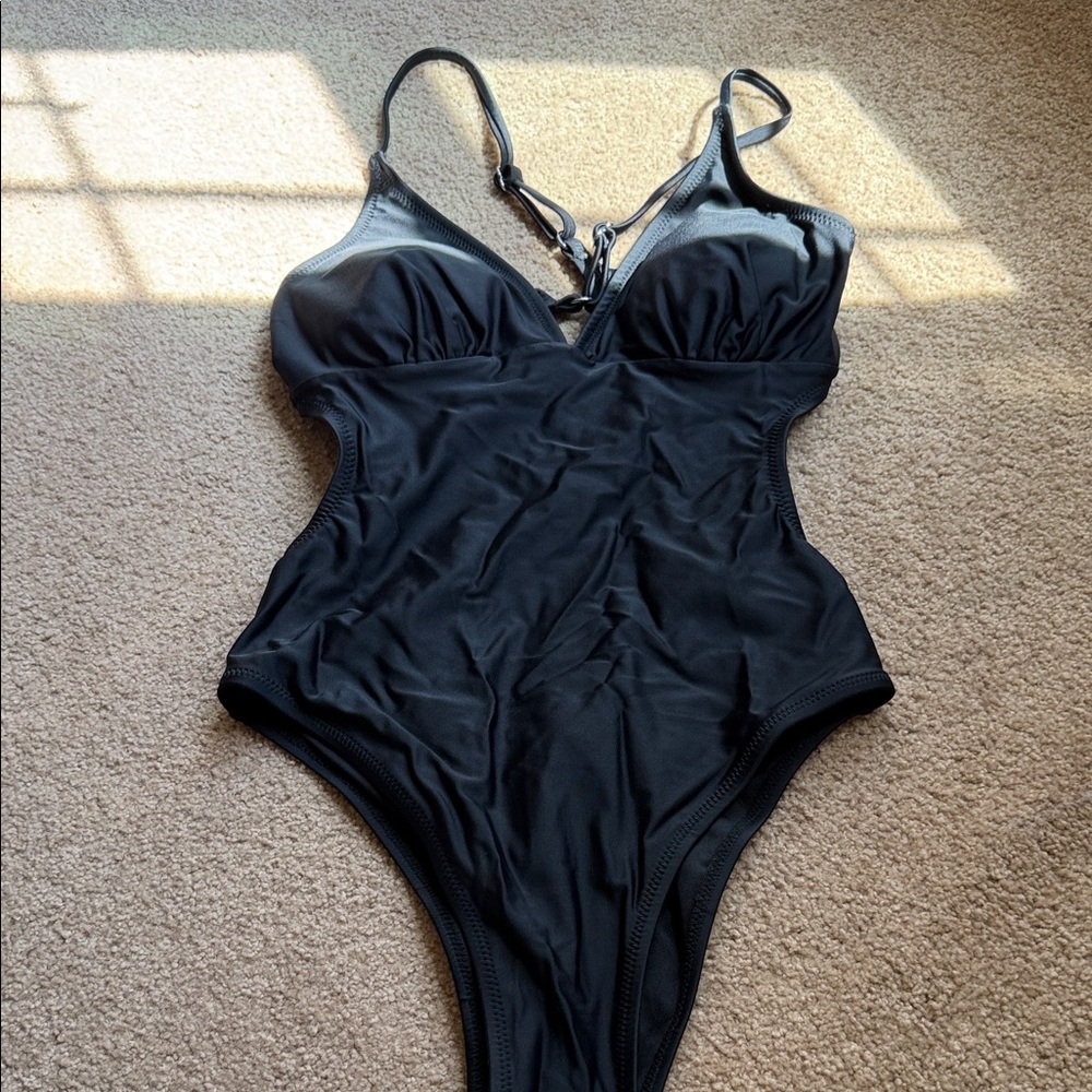 Cupshe Black One-Piece Cutout Swimsuit